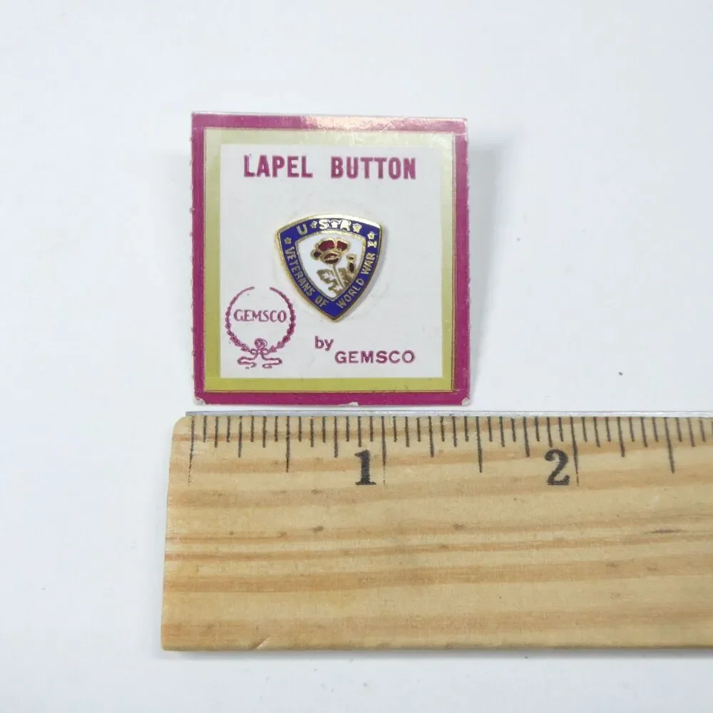 USA Veterans of World War I Enamel Lapel Pin Vintage Screwback Gemsco